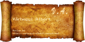 Várhegyi Albert névjegykártya