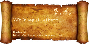 Várhegyi Albert névjegykártya