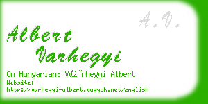 albert varhegyi business card